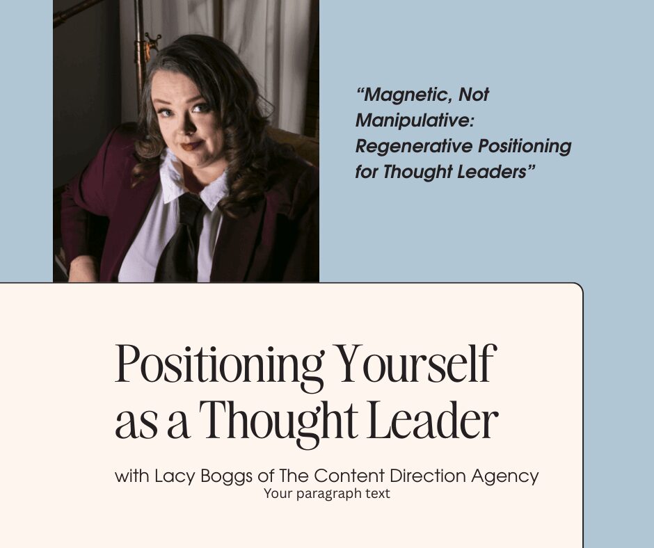 Positioning Yourself as a Thought Leader-open